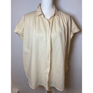 Xirena Shirt Top Short Sleeve Cotton Butter Yellow Size Small S